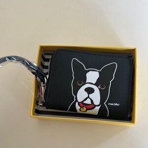 Black Wallet with Dog Design